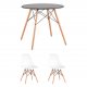 Обеденная группа Eames D80 черный, 2 стула Eames белые Обеденная группа Eames D80 черный, 2 стула Eames белые