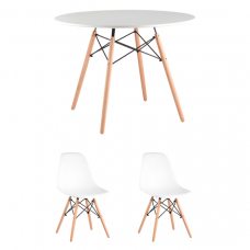 Обеденная группа Стол Eames D100, 2 стула Eames DSW Обеденная группа Стол Eames D100, 2 стула Eames DSW