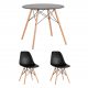 Обеденная группа Стол Eames D80 черный, 2 стула Eames DAW черный Обеденная группа Стол Eames D80 черный, 2 стула Eames DAW черный