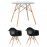 Обеденная группа Стол Eames D80 стеклянный, 2 стула Eames DAW черный Обеденная группа Стол Eames D80 стеклянный, 2 стула Eames DAW черный