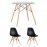 Обеденная группа Стол Eames D80 стеклянный, 2 стула Eames DSW черный Обеденная группа Стол Eames D80 стеклянный, 2 стула Eames DSW черный