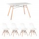 Обеденная группа Стол Eames DSW Rectangle белый, 4 стула стула Eames DSW белый Обеденная группа Стол Eames DSW Rectangle белый, 4 стула стула Eames DSW белый