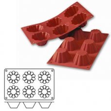 Форма силик. д/зам. и вып. 'Бриошь' d79мм h37мм, 6 ячеек SF034/N