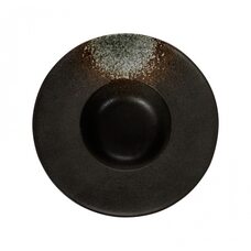 Тарелка для пасты «Corone Rustico» 230 мм черная с зеленым