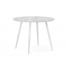 Стеклянный стол Абилин 100х76 ультра белое стекло / белый / белый матовый Стеклянный стол Абилин 100х76 ультра белое стекло / белый / белый матовый